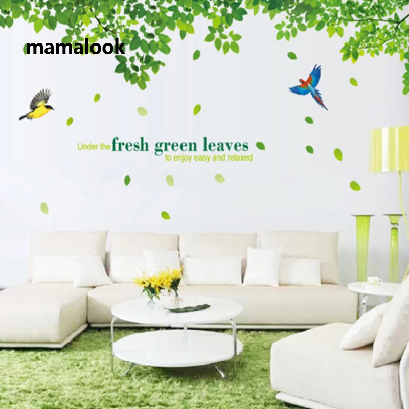 

Giant Tree Green Leaves Large Branch Wall Decals Removable PVC Wall Stickers for Living Room Bedroom Bedside Decoration Murals