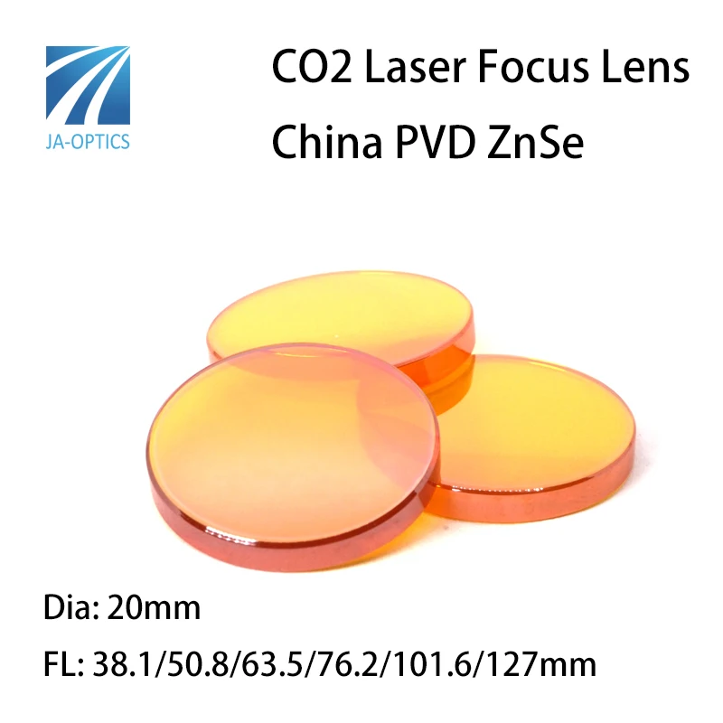 Фокусирующая линза JA-Optics из Китая PVD ZnSe диаметр 20 мм FL38.1 50 8 63 5 76 2 101 6 127 для