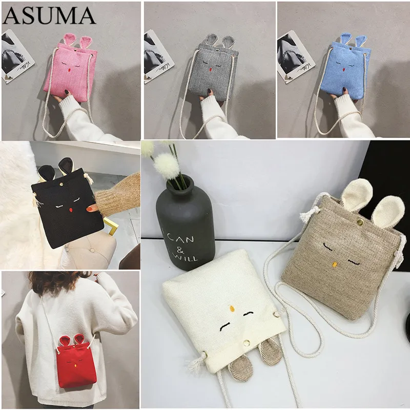 Женские сумки с кроликом маленькая льняная женская сумка через плечо винтажная