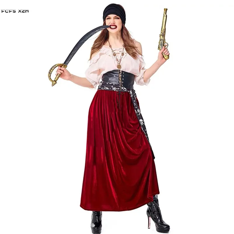 Женский костюм пирата на Хэллоуин воина для косплея карнавала парада Пурим сцены