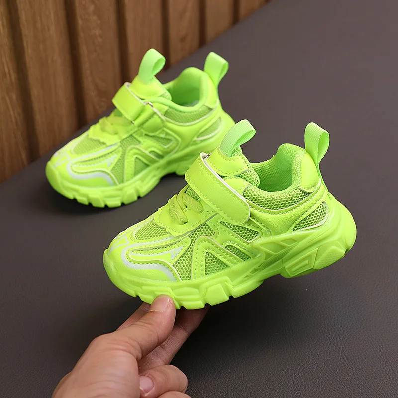 

Spring Autumn Kids Chunky Sneakers Shoes Toddler Baby Boys Girls Children's Green Orange Mesh Breathable Sports Running Shoes