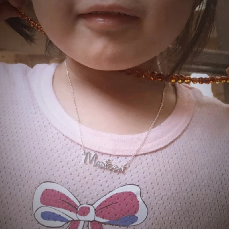 

Personalized Baby Customized Name Necklace Boy Girl Stainless Steel Necklace Cute New Children's Jewelry Birthday Gift