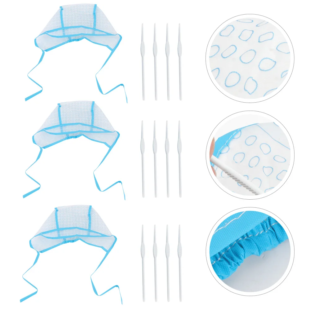 

Disposable Hair Salon Hat Barber Shop Hair Coloring Cap Hair Dye Tool Hair Dye Needle (14pcs Hair Dye Cap, 14pcs Hair Dye Needle