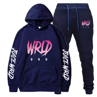 juice wrld hoodie sweatshirt sets menwomen winter warm fleece hoodies sweatshirtssweatpants suits hip hop pullover hooded
