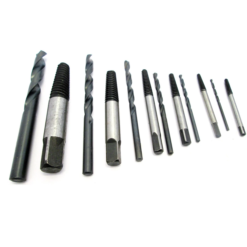 

12pcs Easy Out Screw Extractor Set With Case Stud Remover Drill Bits Practical 3-25mm HSS Tool Durable Assorted