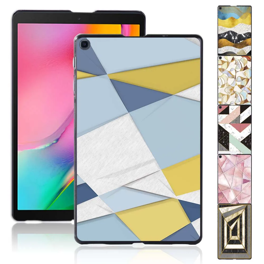 

Case for Samsung Galaxy Tab A 10.1 2019 T510/T515 Geometry Pattern Protective Durable Tablet Hard Shell Cover + Free Stylus