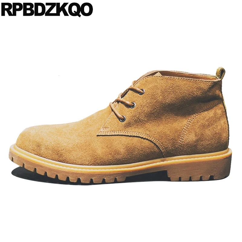 Ботинки рабочие коричневые осенние на шнуровке Корейская Осенняя защитная обувь