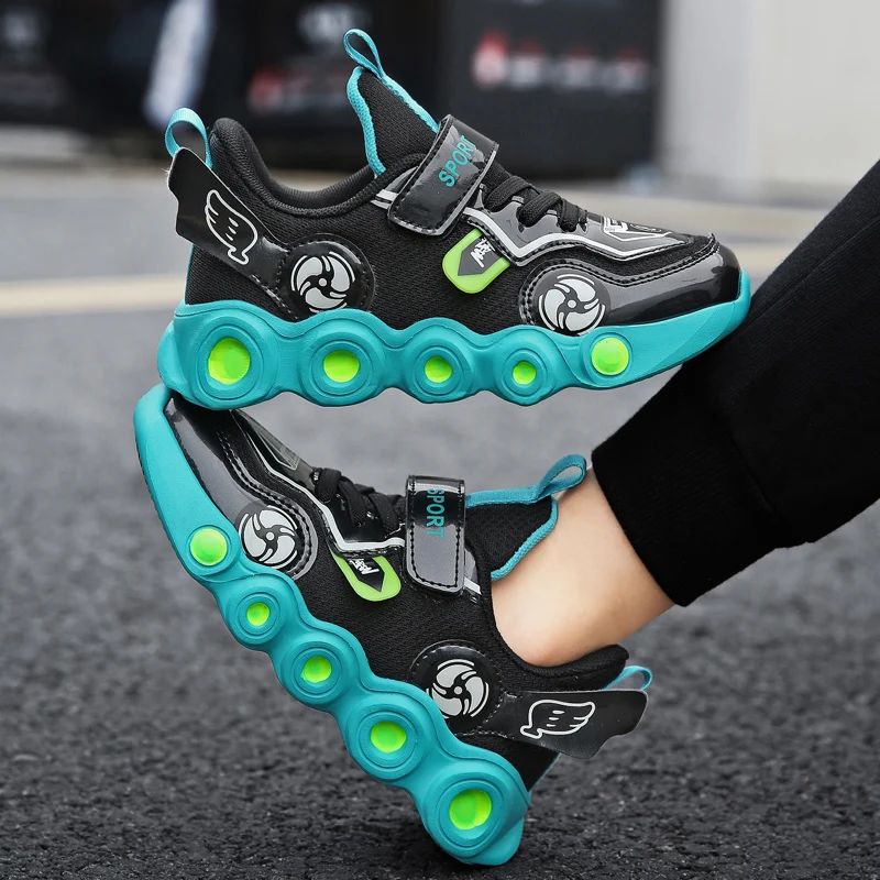 

2021 Fashion Kids Sneakers Lightweight Boys Running Shoes Autumn New Children Casual Sports Shoes Child Rubber Leisure Trainers