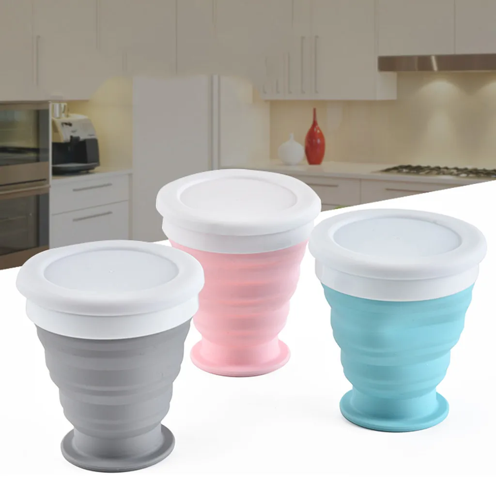 Складная чашка портативная силиконовая телескопическая Питьевая бутылка