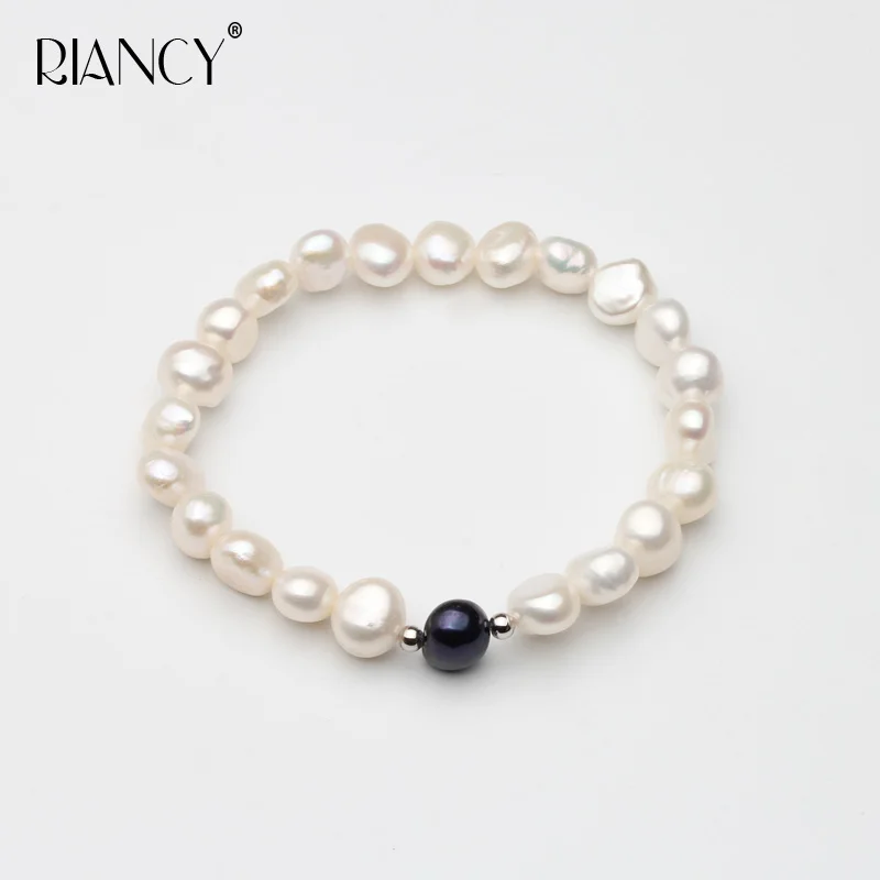 Браслет из натурального пресноводного жемчуга в стиле барокко|Гибкие и жесткие