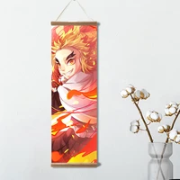 demon slayer canvas poster japanese anime decoration scroll paintings wall art home decor pictures for living room with frame