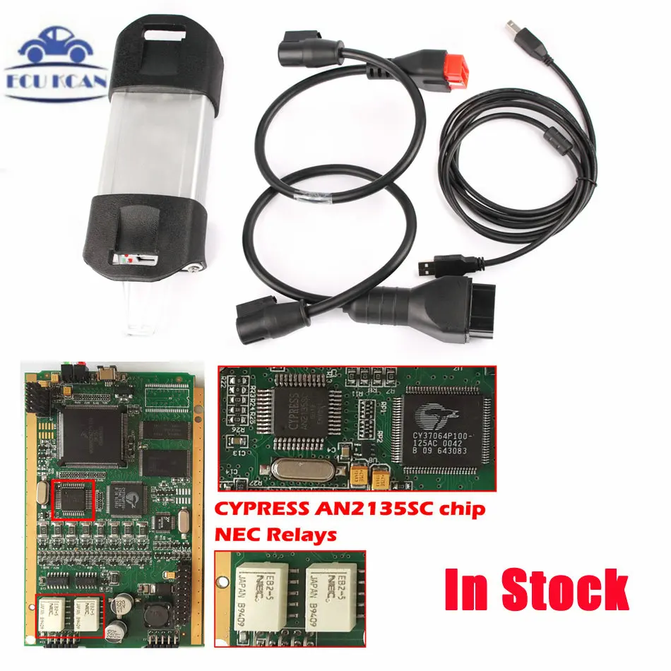 Для R-enado Can Clip V190 золотой полный чип CYPRESS AN2135SC AN2131QC автомобильный диагностический инструмент для 1998- Pin экстрактор+ Reprog V172