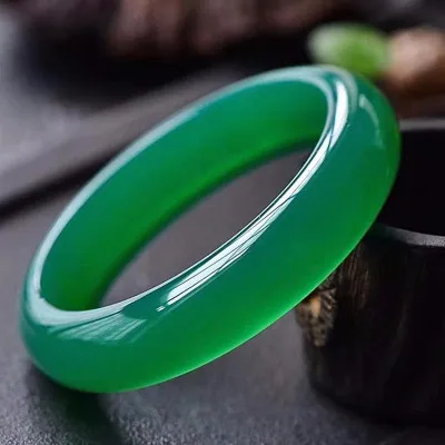 

Natural Agate Chalcedony Green 54-64mm Bracelet Elegant Princess Jewelry Gift Best Mother for Girlfriend