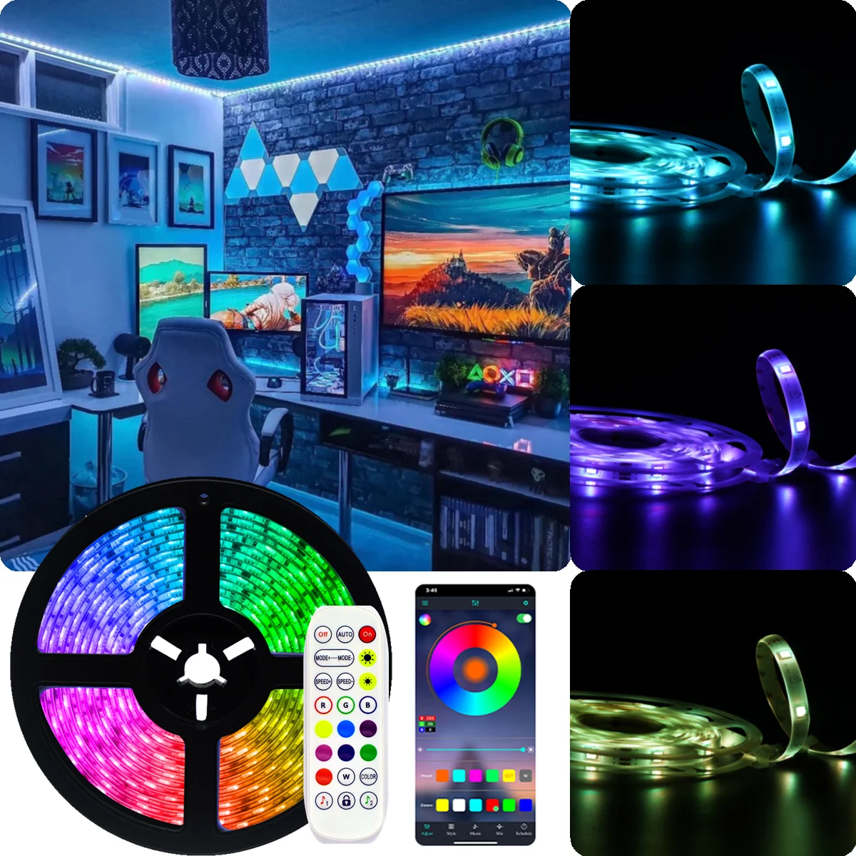 

LED Strip Lights RGB 5050 SMD 2835 Waterproof Lamp Flexible Tape Diode luces led DC12V 5M 10M For Room Decor Holiday decoration