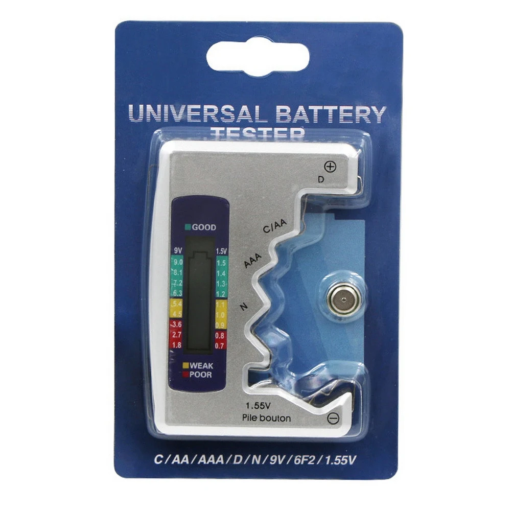 

Digital Display Battery Tester LCD Display C D N AA AAA 9V 1.5V Battery Capacity Inspection Tester Capacitance Diagnostic Tool