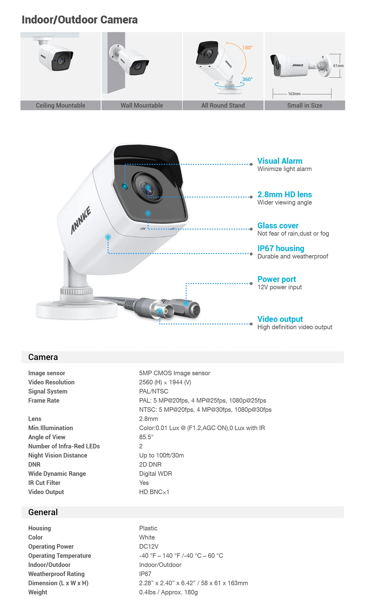 ANNK H.265+ 5MP Ultra HD 8CH DVR CCTV система безопасности Открытый 5MP EXIR камера ночного видения комплект видеонаблюдения