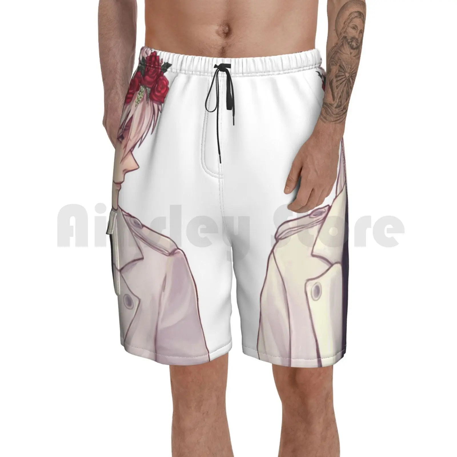 

[ Zen ] | | Mystic Messenger Beach Shorts Men Beach Pants Swim Trunks Zen Hyun Ryu Mystic Messenger Korea Flower Boy