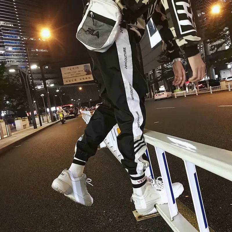 Мужские джоггеры 2019 мужские брюки с полосками по бокам в стиле хип хоп Мужская
