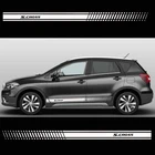 Стильная наклейка на дверь автомобиля, 2 шт., Виниловая наклейка на корпус, гоночная полоса, наклейка для Suzuki Scross, автомобильные аксессуары