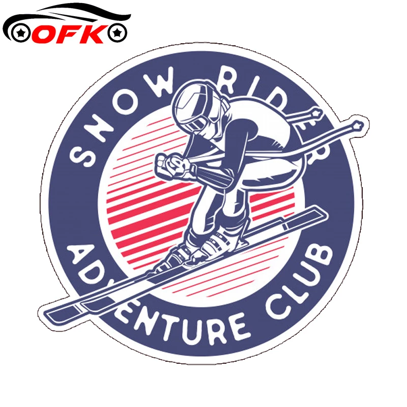 

OFK Snow Rider Ski Snowboard Sled Waterproof Sticker Decal Stickers for Office Supplie of Car, RV, Truck, Laptop, Suitcase