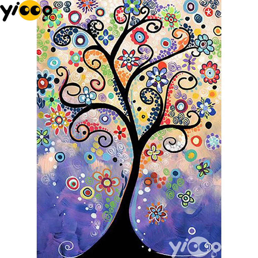 Камни в форме ромба/круглый дрель Алмазная вышивка Цветной дерево картина