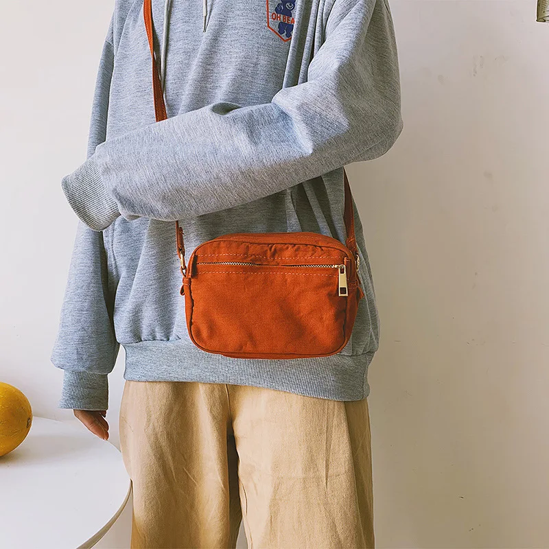 Youda оригинальный Простой холщовый материал сплошной цвет сумка на плечо модная