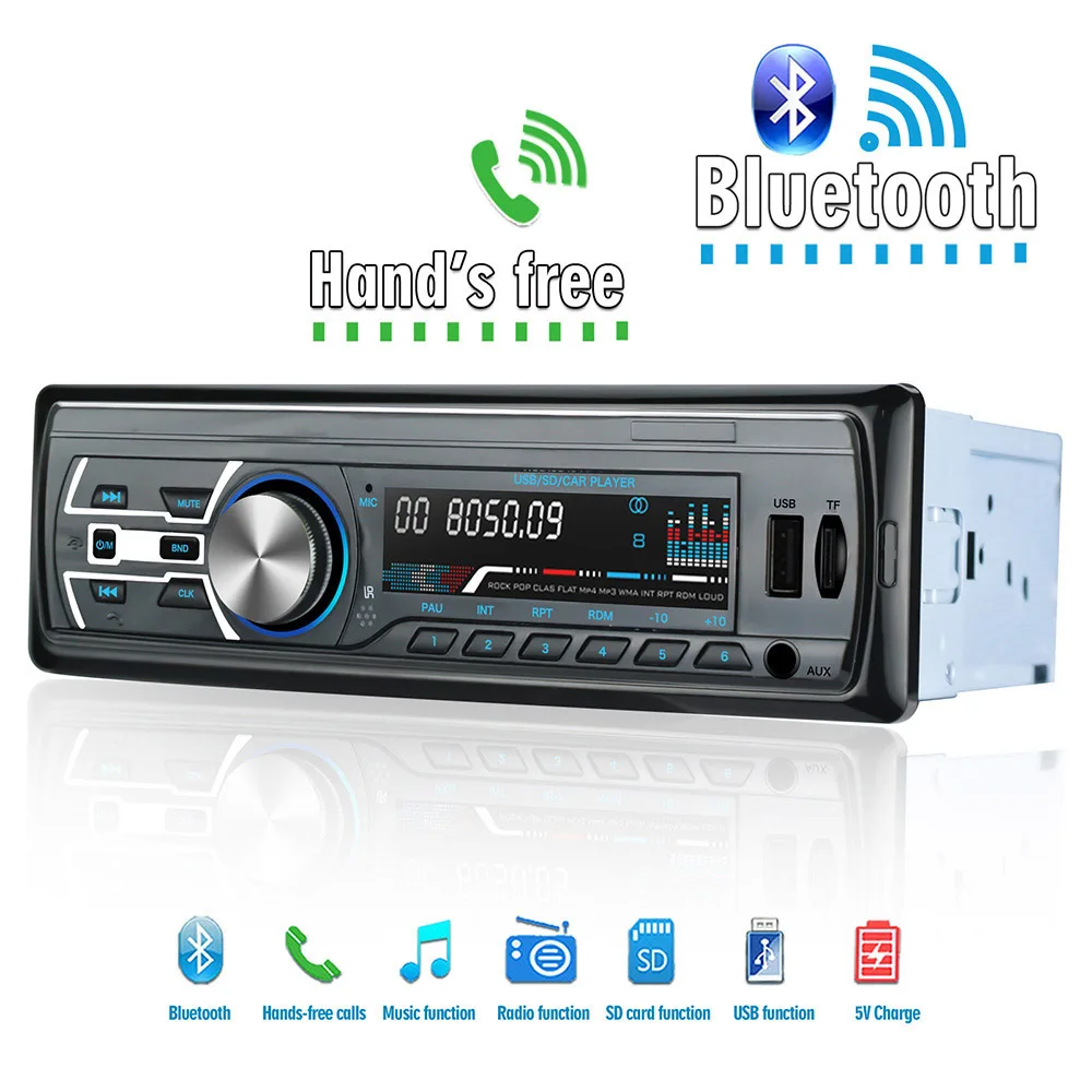 12 в 1 Din Bluetooth автомобильное радио MP3 плеер аудио стерео автомагнитолы Поддержка SD/FM/AUX/USB BY001