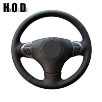 black artificial leather steering wheel cover hand stitched car steering wheel covers for suzuki grand vitara 2007 2013