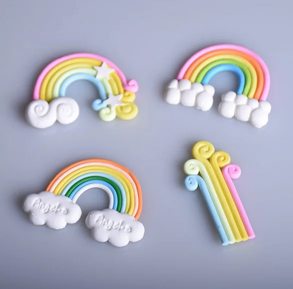 Красивые Радужные облака кекс торты искусственные украшения для выпечки
