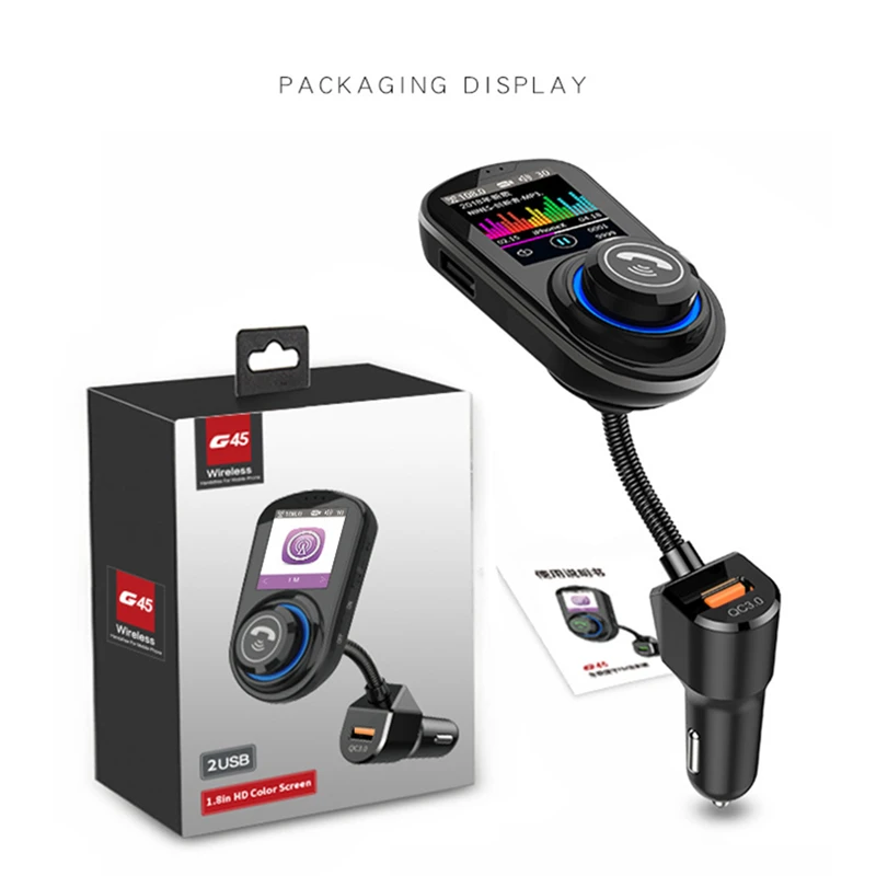 Автомобильный комплект громкой связи Bluetooth 5 0 приемник FM передатчик зарядное