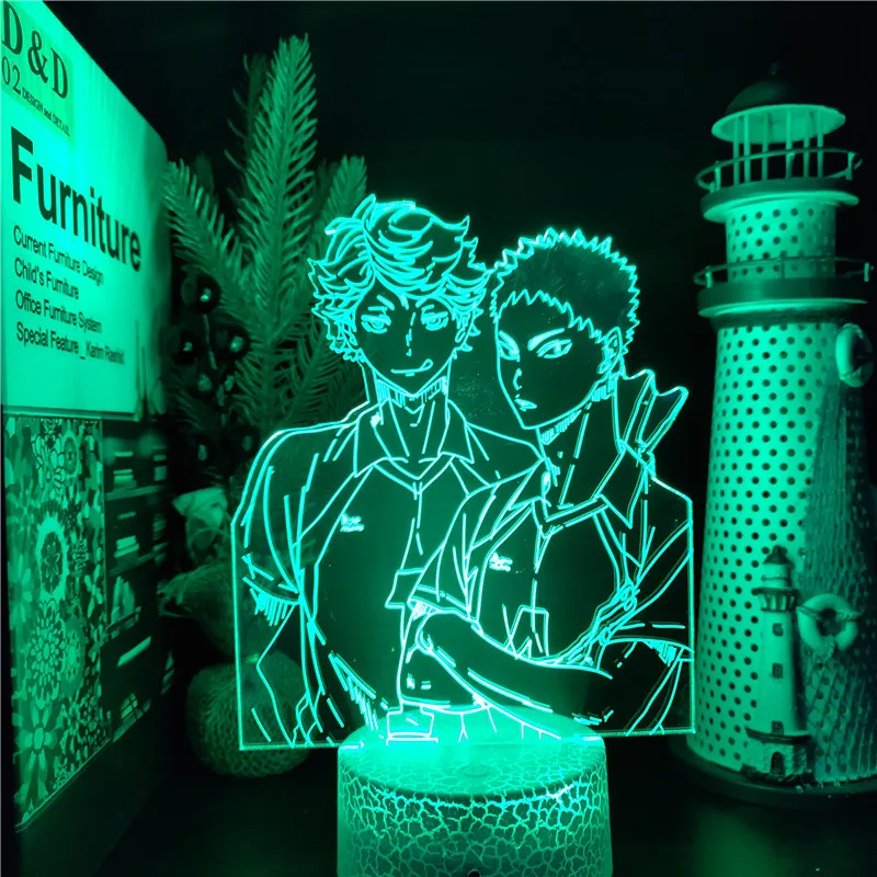 3D Lamp Anime Haikyuu Oikawa Tooru Hajime Iwaizumi Acrylic Led Night Light for Bedroom Decor Lampara Manga Kids Birthday Gifts