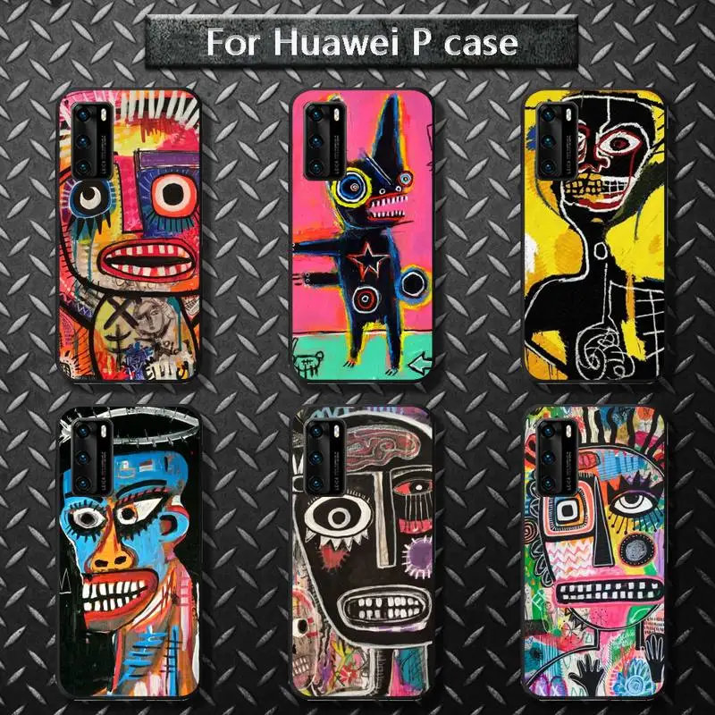 

Jean Michel Basquiat Art Graffiti Phone Case for huawei P40 pro lite P8 P9 P10 P20 P30 psmart 2019 2017 2018