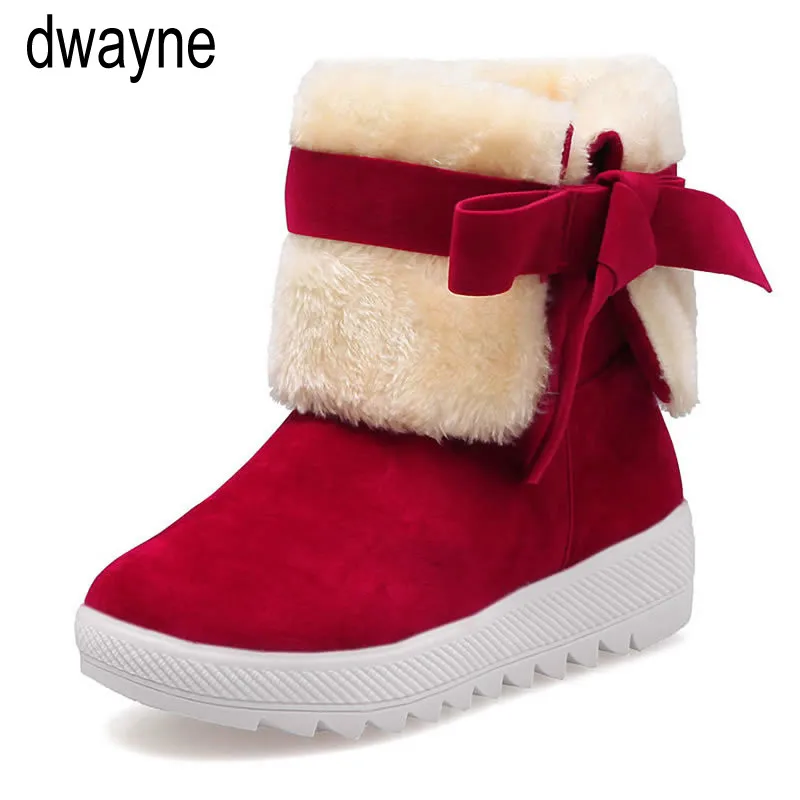 

Winter new thick women's boots Korean version plus velvet warm cotton shoes students flat bow short boots faux suede slim boot