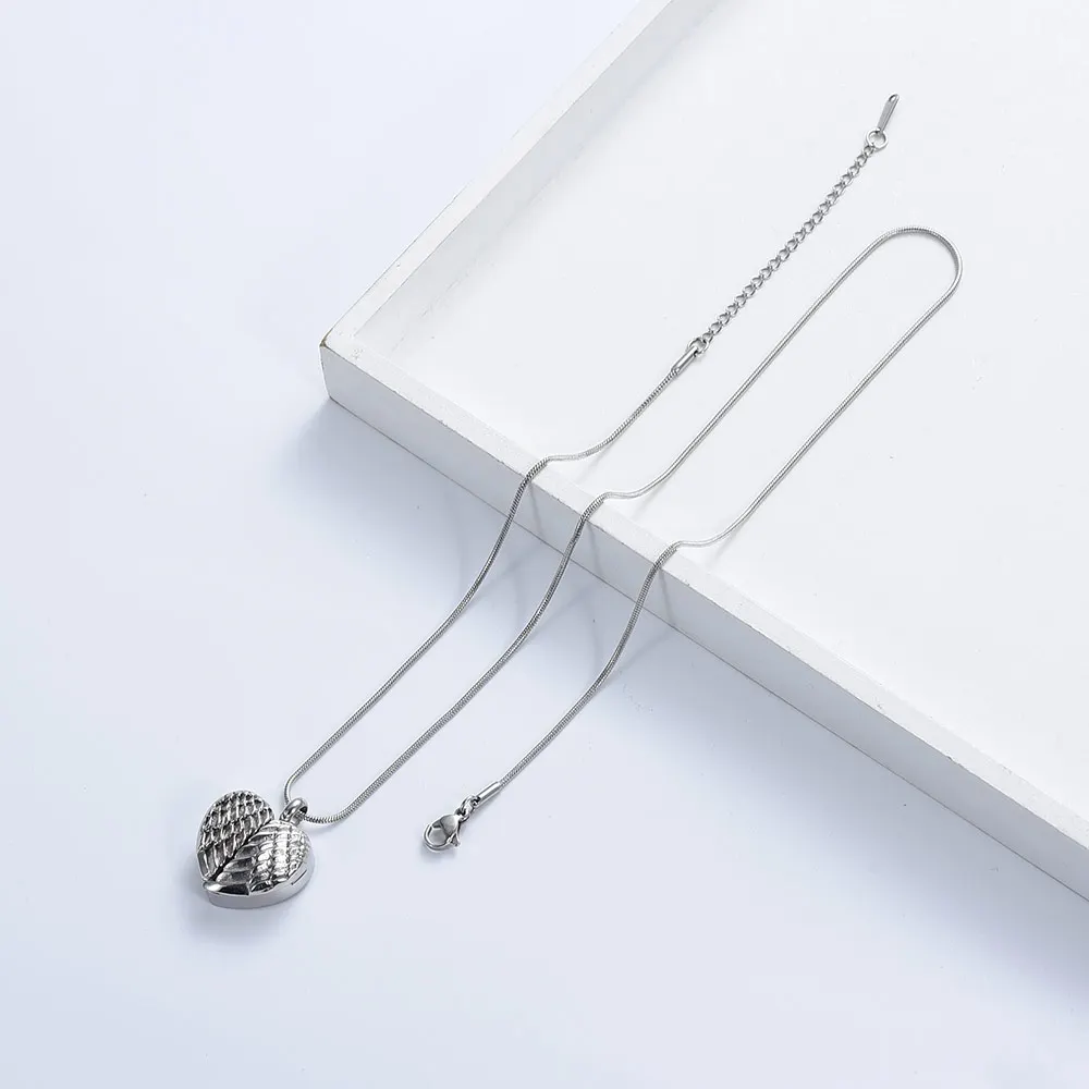 

Angel Wings Cremation Jewelry for Ashes Stainless Steel Keepsake Urn Pendant Ashes Memorial Urn Necklace for Pet/Human