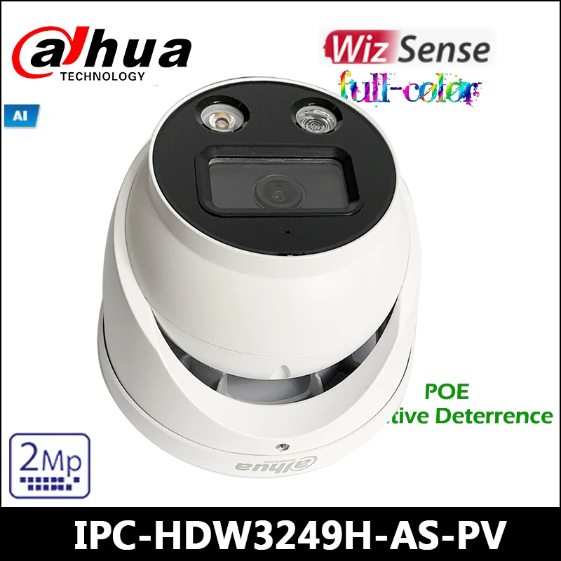 

Dahua IP Camera IPC-HDW3249H-AS-PV 2MP Full-color Active Deterrence Fixed-focal Eyeball WizSense Network Camera SMD Plus POE