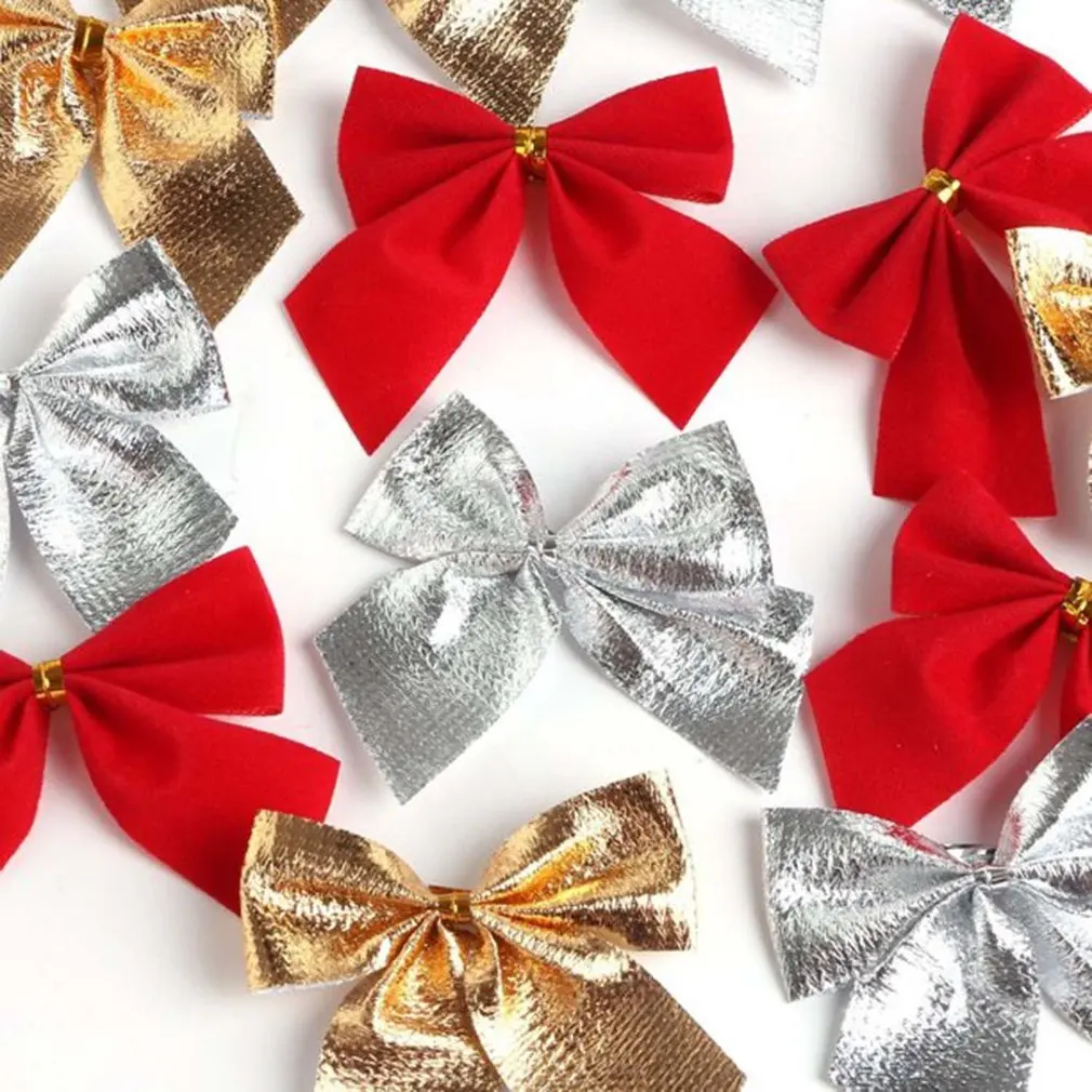 

72 шт., декоративные банты для новогодней ёлки