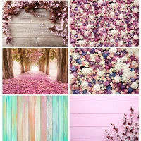 vinyl flowering branch on wooden background blossoming wood planks photography backdrops photo studio props 211001 yxx 66
