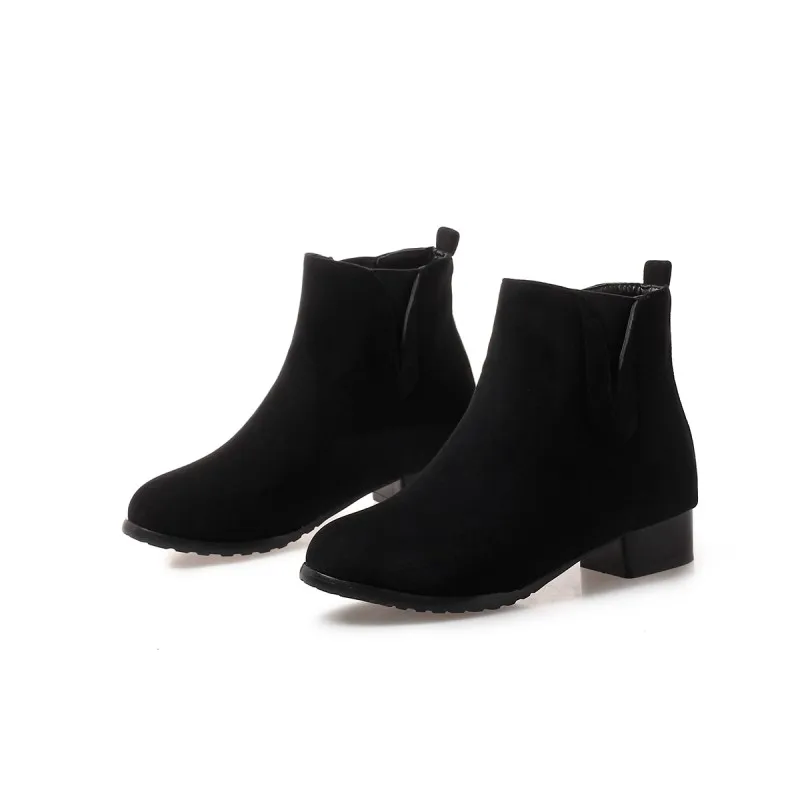 С простым рукавом большого размера ботинки челси на низком каблуке женская обувь