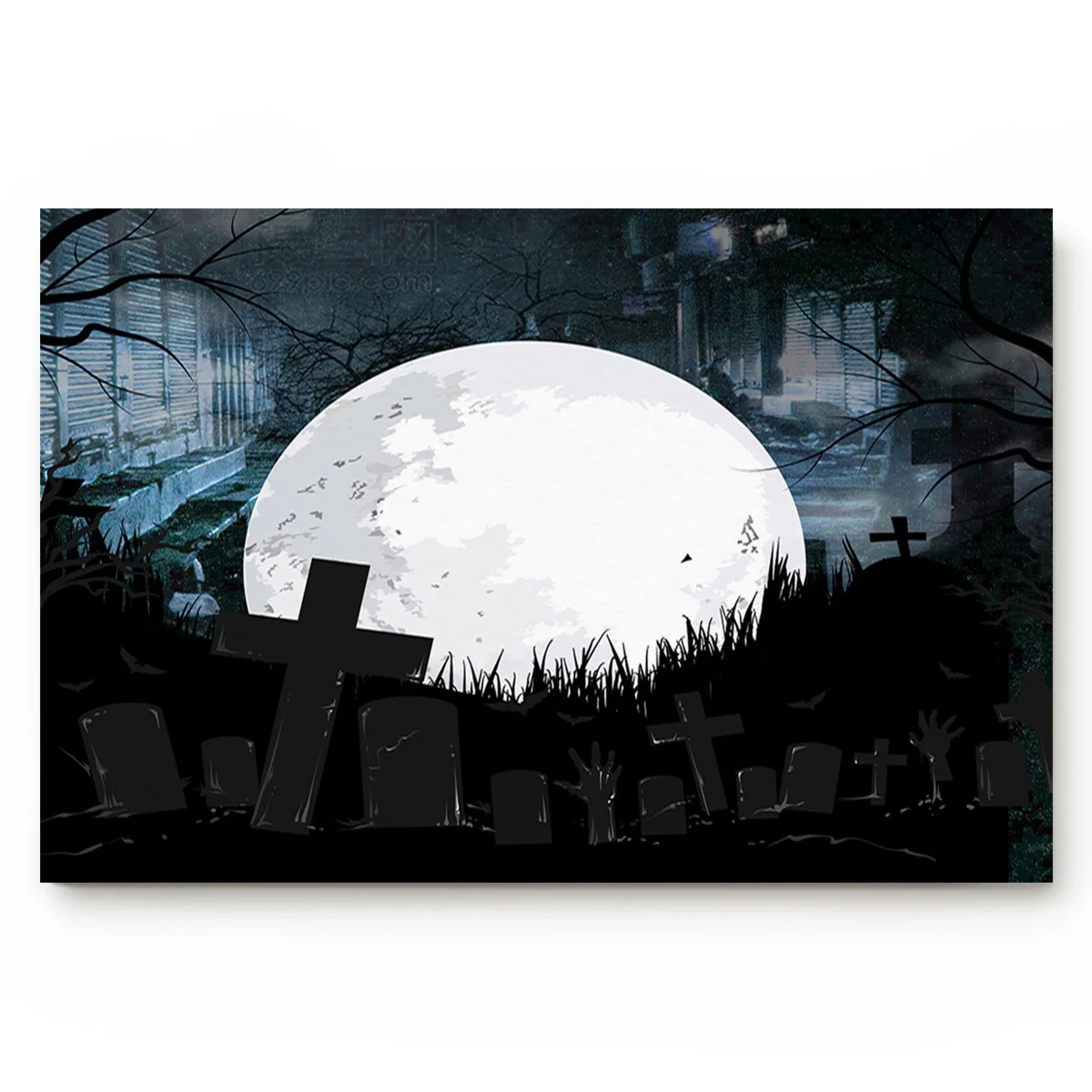 Хэллоуин Луна с кладбищем двери коврики кухня пол ванной вход коврик абсорбент
