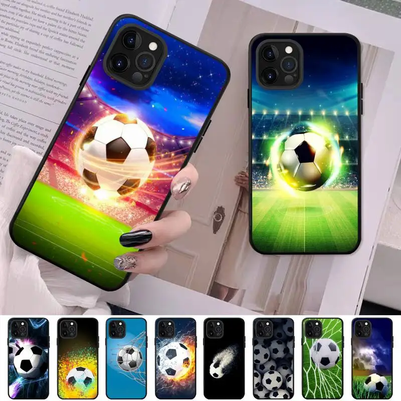 

Football Soccer Phone Case For iPhone 13 11 8 7 6 6S Plus X XS MAX 5 5S SE 2020 XR 11 pro DIY Funda