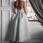 Платье-туника женское, длинное однотонное на бретельках, с открытыми плечами и открытой спиной