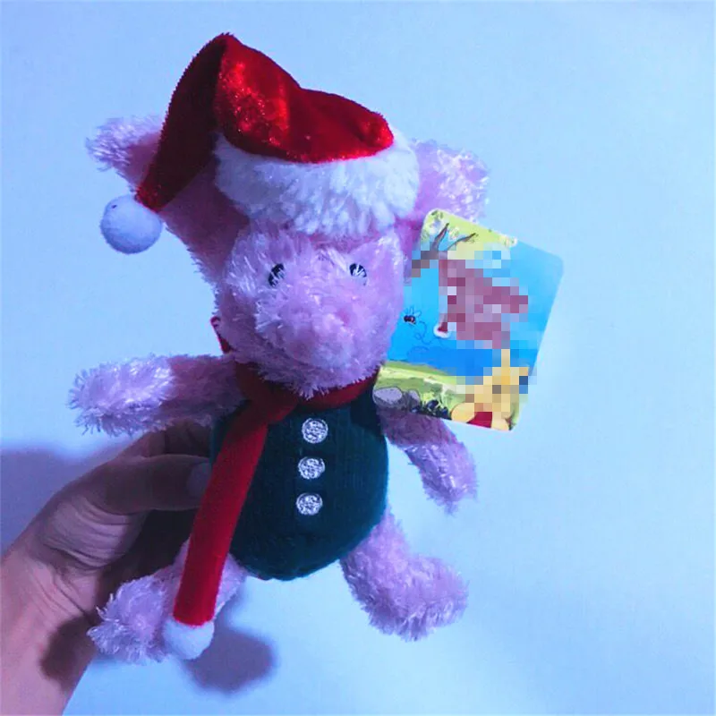 Розовый 1 шт./лот 18 см Рождество Eeyore кошка кенгуру свинка Ослик Кролик Утка roo поросенок плюшевая кукла в подарок детские игрушки - Цвет: Розовый