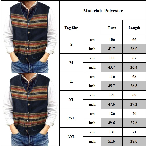 

Men Fall Striped Tops Casual Coat Waistcoat Sleeveless Vest Pockets Jacket Gilet