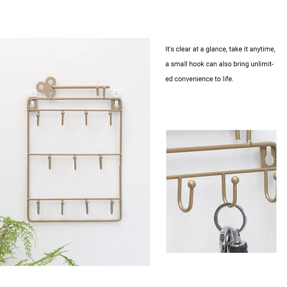 

Key Rack Iron Wall Mounted 11 Hangers Hooks Key Holder Door Wall Holder Wall Decoration Storage Rack Wall Hooks Hat Storage Rack