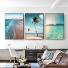 Пейзаж, морской вид, пляж, Кокосовая кожа, рандомная Картина на холсте, Настенная картина для гостиной, Декор, Куадрос, салон