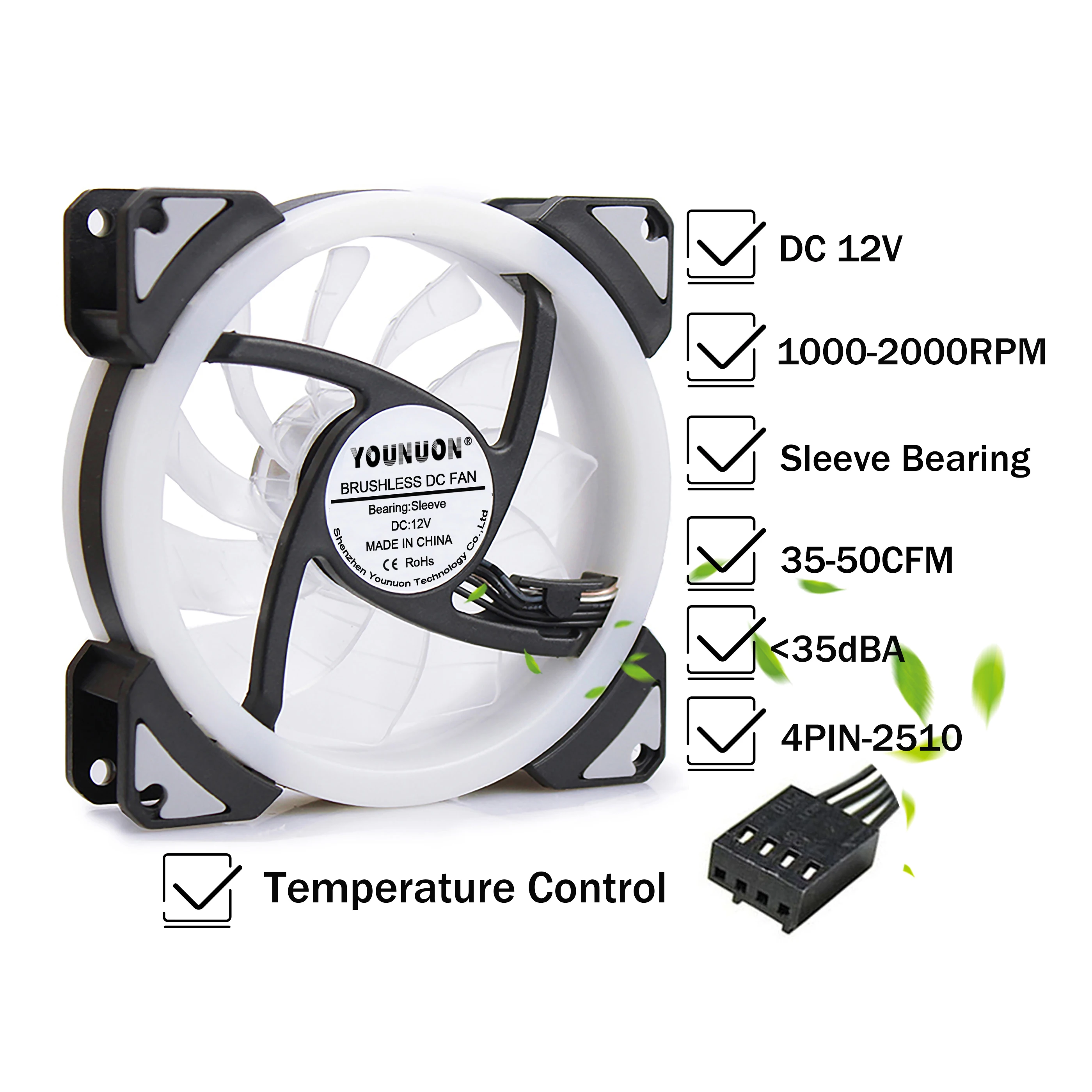 Светодиодный вентилятор для компьютера 92x92x25 мм светодиодный постоянного тока 12