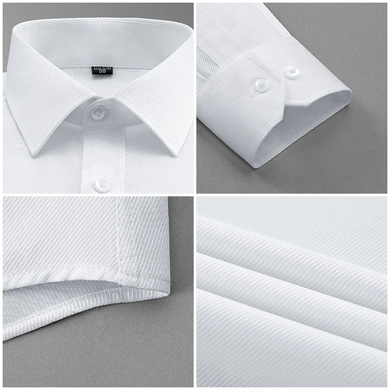 High Quality Cotton Men Long Sleeve Business White Shirt Regular Fit Formal Dress Luxury Man  Shirts Plus Size 5XL 6XL 7XL 8XL