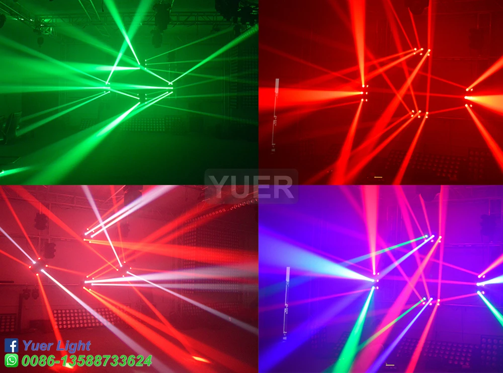 

2021 New Six Heads Beam Moving Head Light DMX RGBW 4IN1 LED Lighting Machine For Party Nightclub Stage Disco DJ Equipment