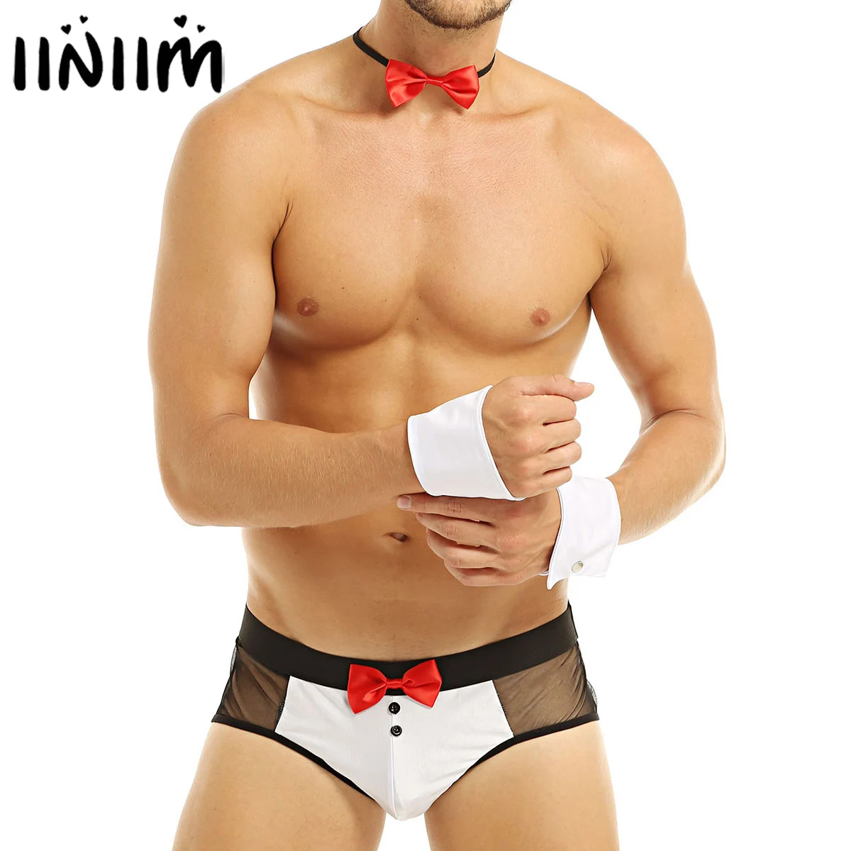 Iiniim мужское экзотическое нижнее белье набор эротического смокинга костюмы для
