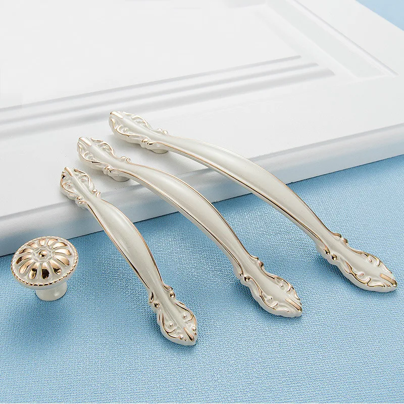 

128mm Puxador NewEuro-style Kitchen Cabinet Door Handles Bedroom Furniture Knobs Ivory Closet Handle Drawer Pulls Bars